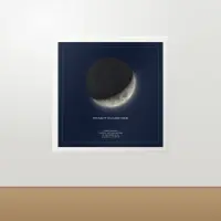 Square moon phase print in a white frame
