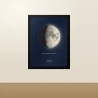 Personalised moon phase print in a black wooden frame